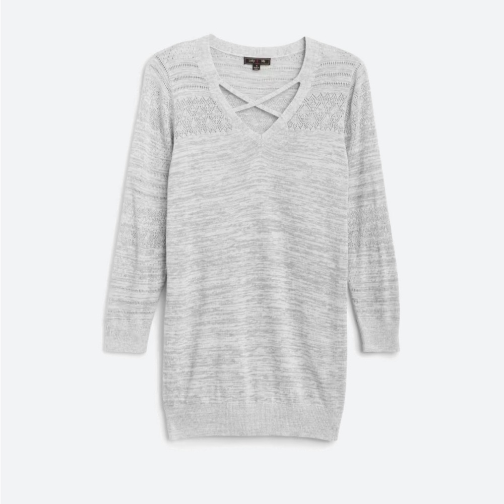 XL Grey 3q sleeve sweater